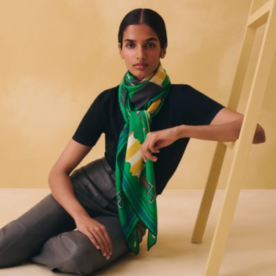 グリーン - レディス, スカーフ、ショール＆マフラー, カシミア